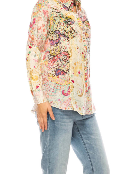 Vintage Goa - Paisley Patchwork Vintage Wash Shirt Top