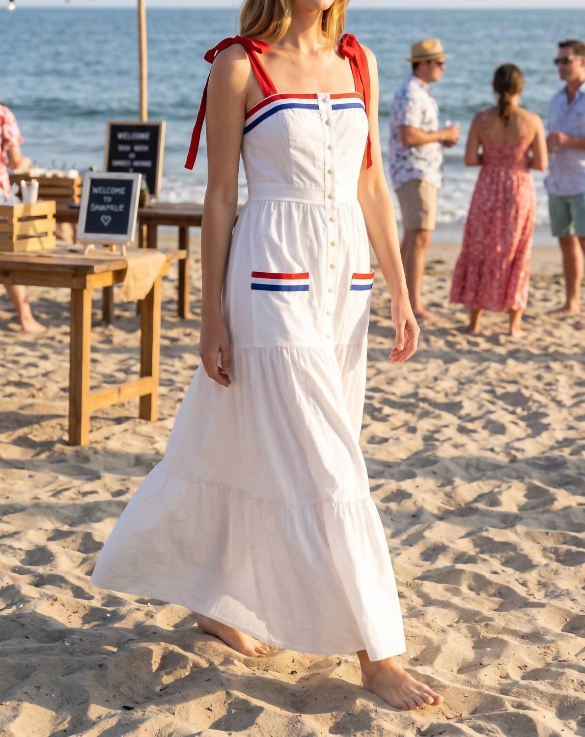 Baby Pink - 4th Of July-inspired Maxi Dress