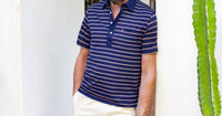 Criquet Performance Players Shirt in lee stripe navy - men's shirt