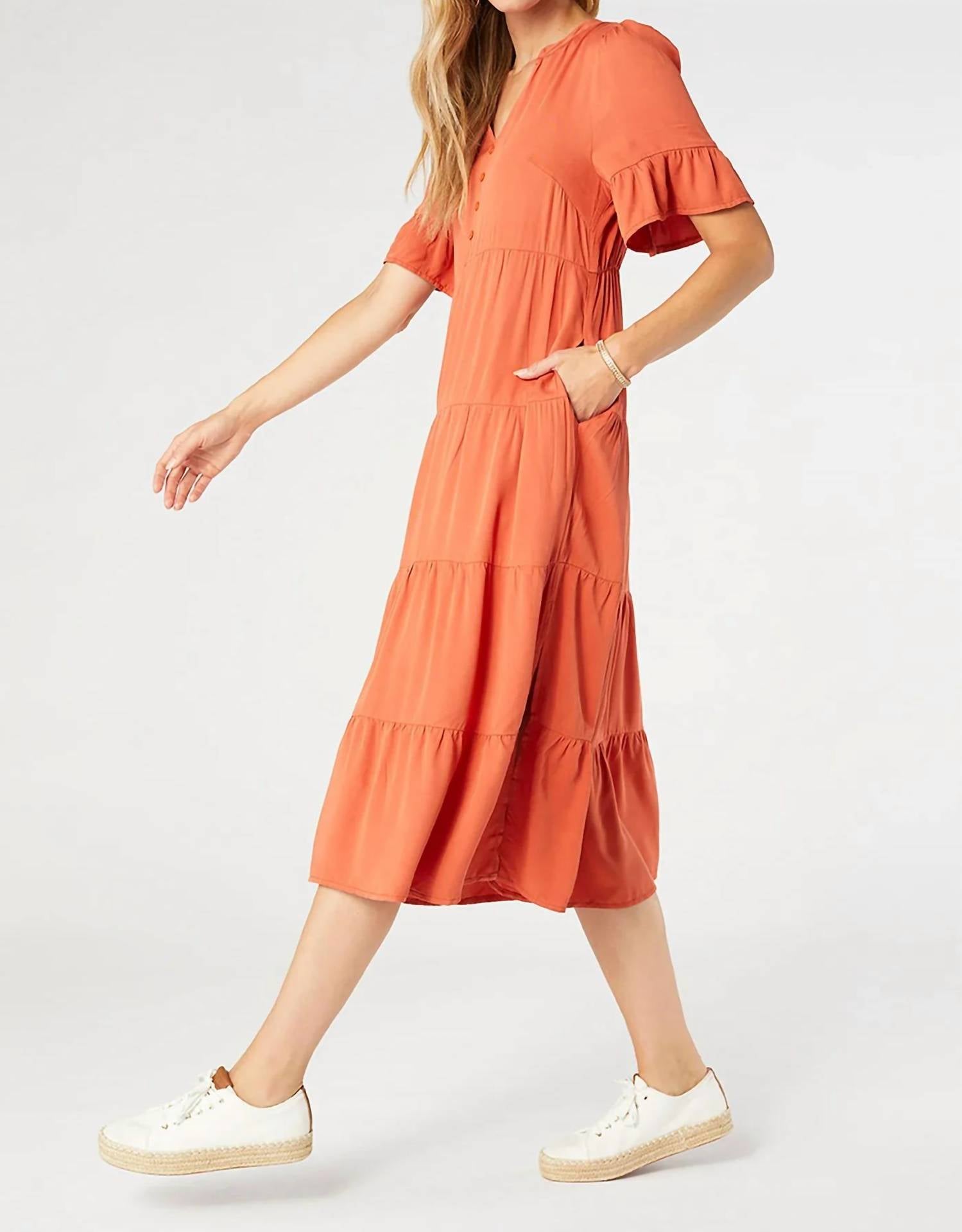 Coco + Carmen - Margaux Tiered Ruffle Sleeve Dress
