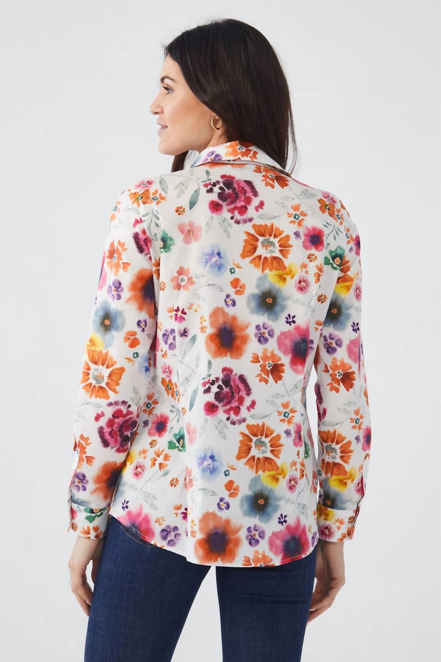 Fdj - Patrice Printed Classic Floral Long Sleeve Shirt