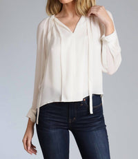 Lola & Sophie - Women's Tie Neck Blouse