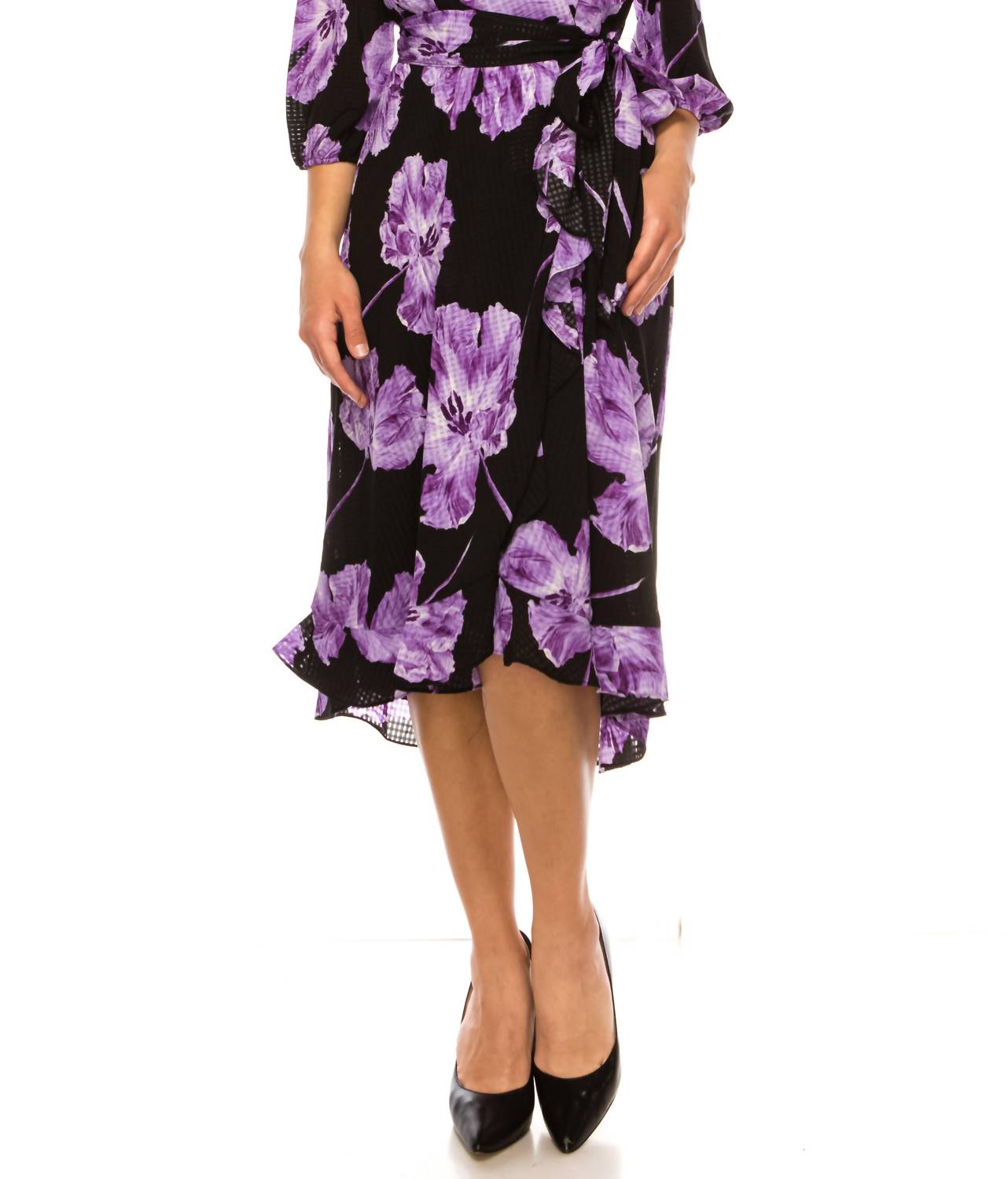 Maison Tara - Faux Wrap Floral Midi Dress