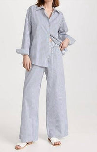 Donni. - Women's The Pop Stripe Button Down Shirt