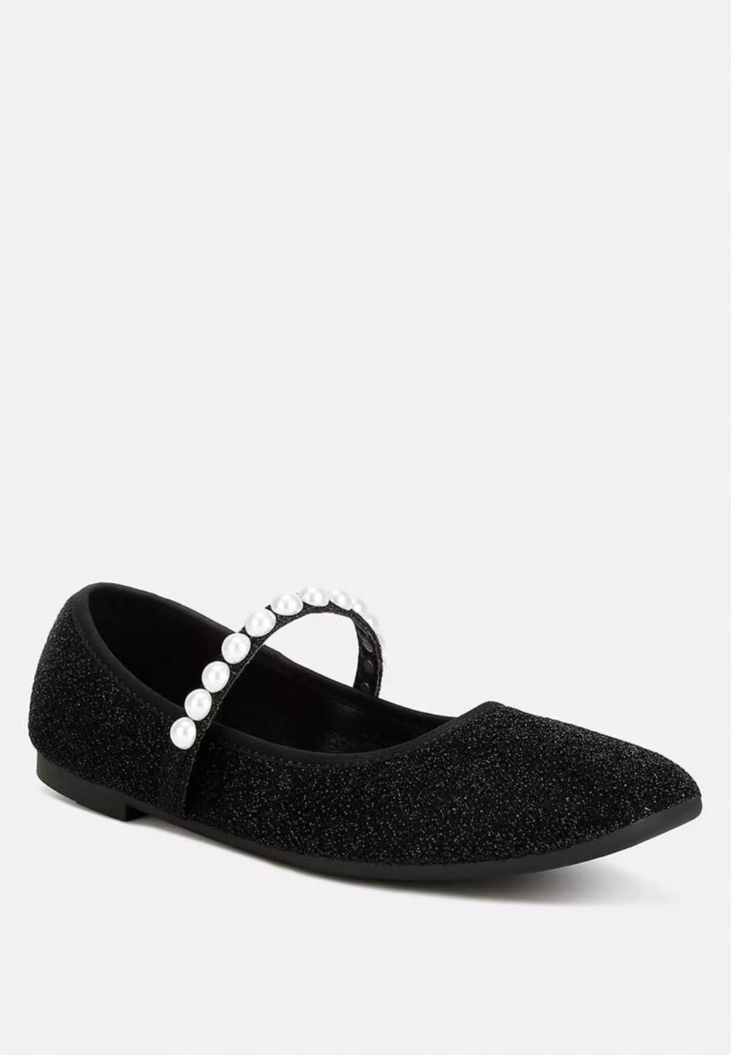 Rag Company - Women's Pearl Embellished Ballerina Flats