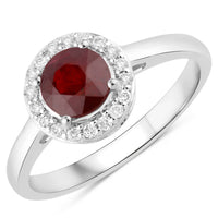 Diana M Jewels - Women's Round Natural Ruby Fashion Ring (1.12 Ct) - Petite
