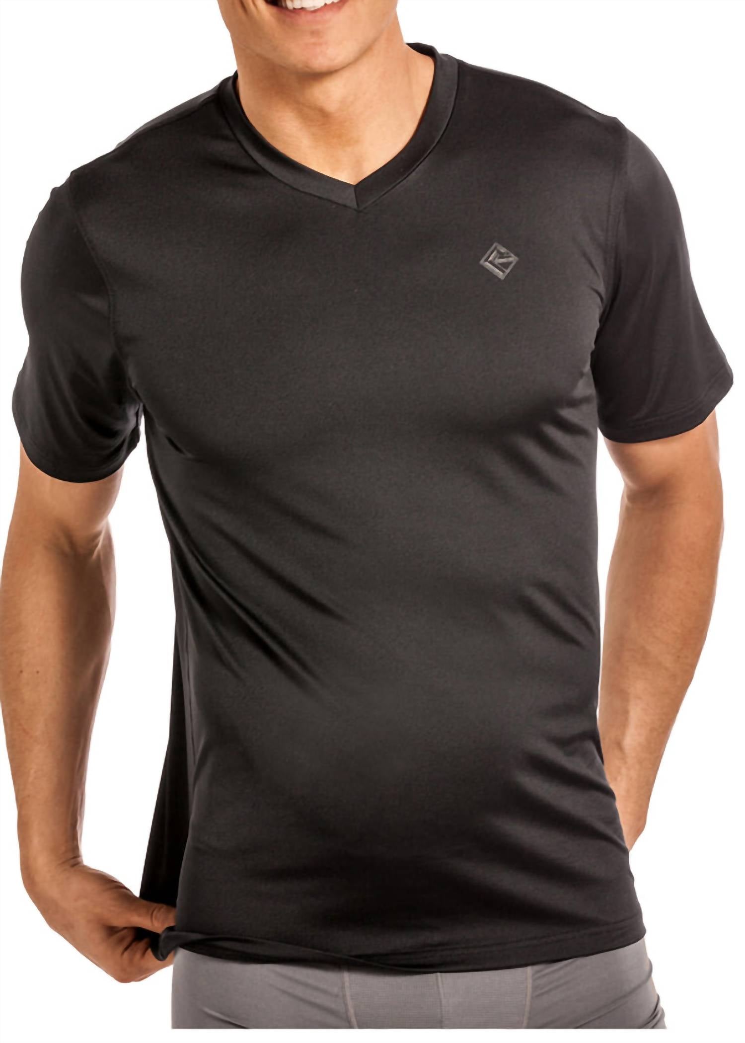 Rock & Roll Denim Performance V Neck T Shirt in black - men's t-shirt