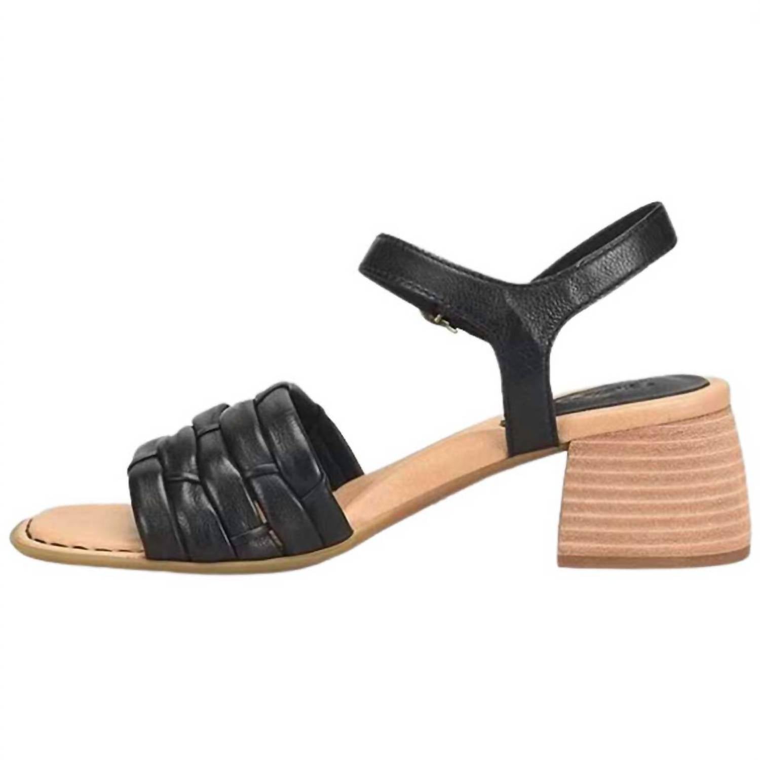 Born Women's Shonie Heeled Leather Sandals in black - women's sandal - alternate view