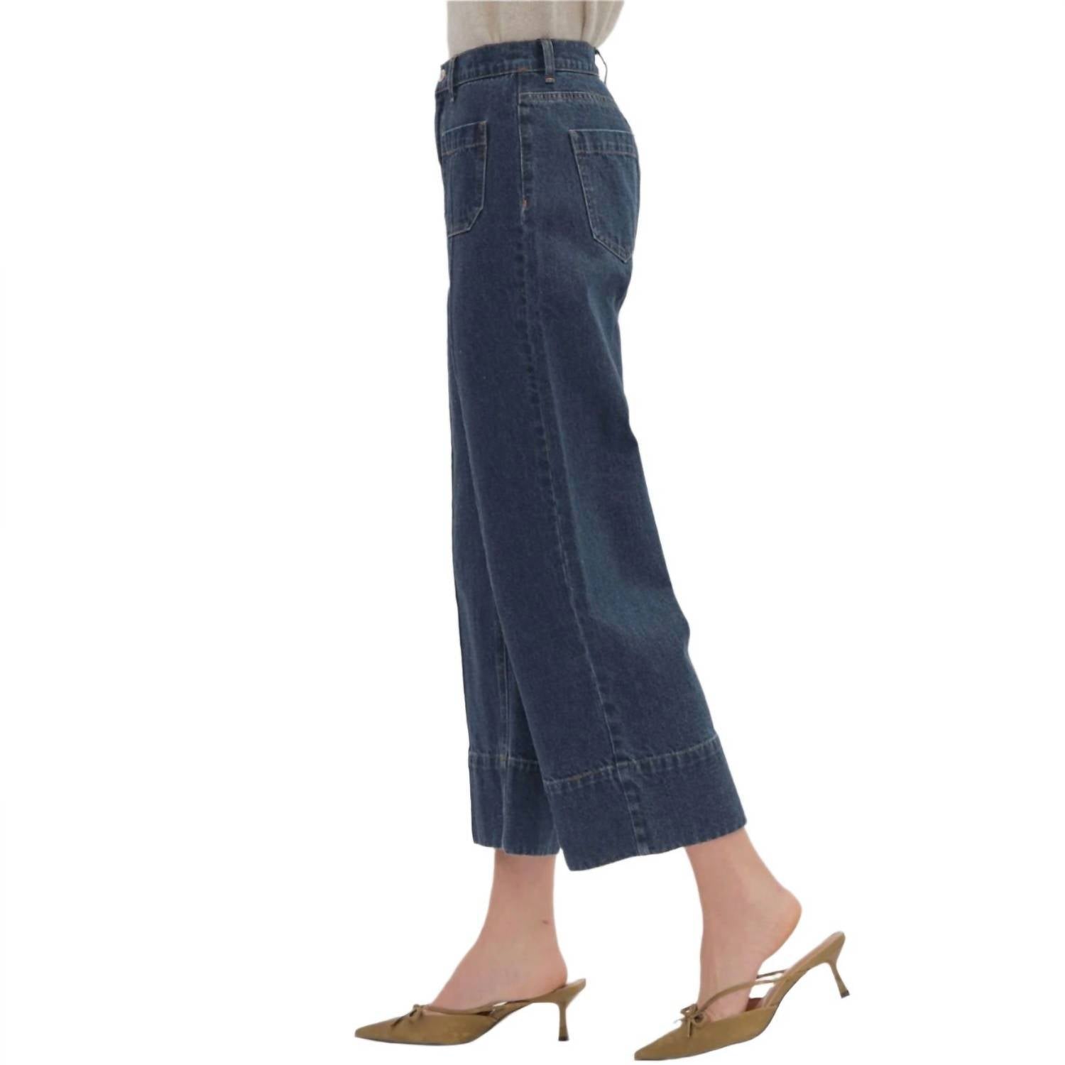 Entro - Wide Cuffed Ankle Pants