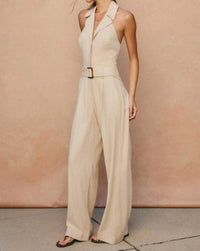DRESS FORUM Camilla Jumpsuit in beige - women's pants - detail view