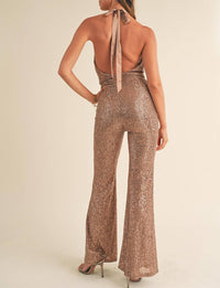 Mable - Rio Cowl Neck Sequin Jumpsuit