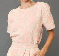 Umgee - Jacquard Short Sleeve Top