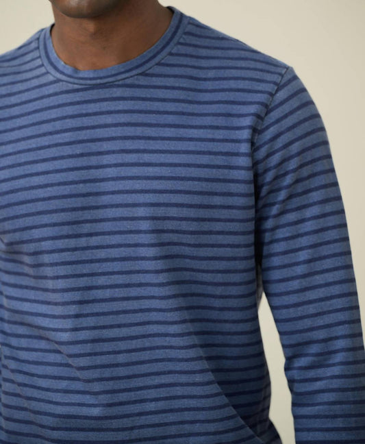 Save Khaki United - Men's Long Sleeve Organic Hemp Stripe Crew Tee