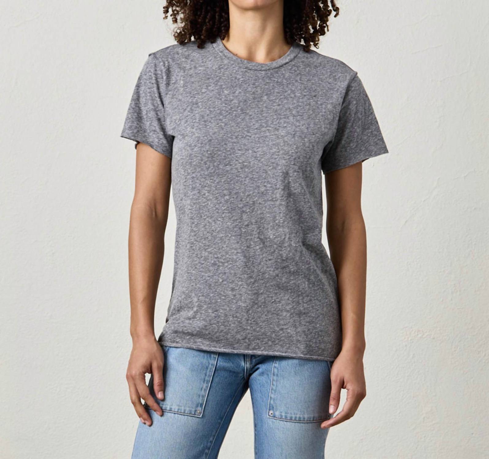 NSF Moore Relaxed Jersey Tee in charcoal heather grey - women's t-shirt