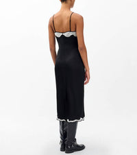 Rag & Bone Ann Embroidered Slip Dress in black - women's dress - detail view