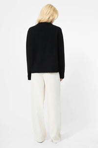 FRENCH CONNECTION Emilia Knit Boyfriend Sweater in black - women's sweater - detail view