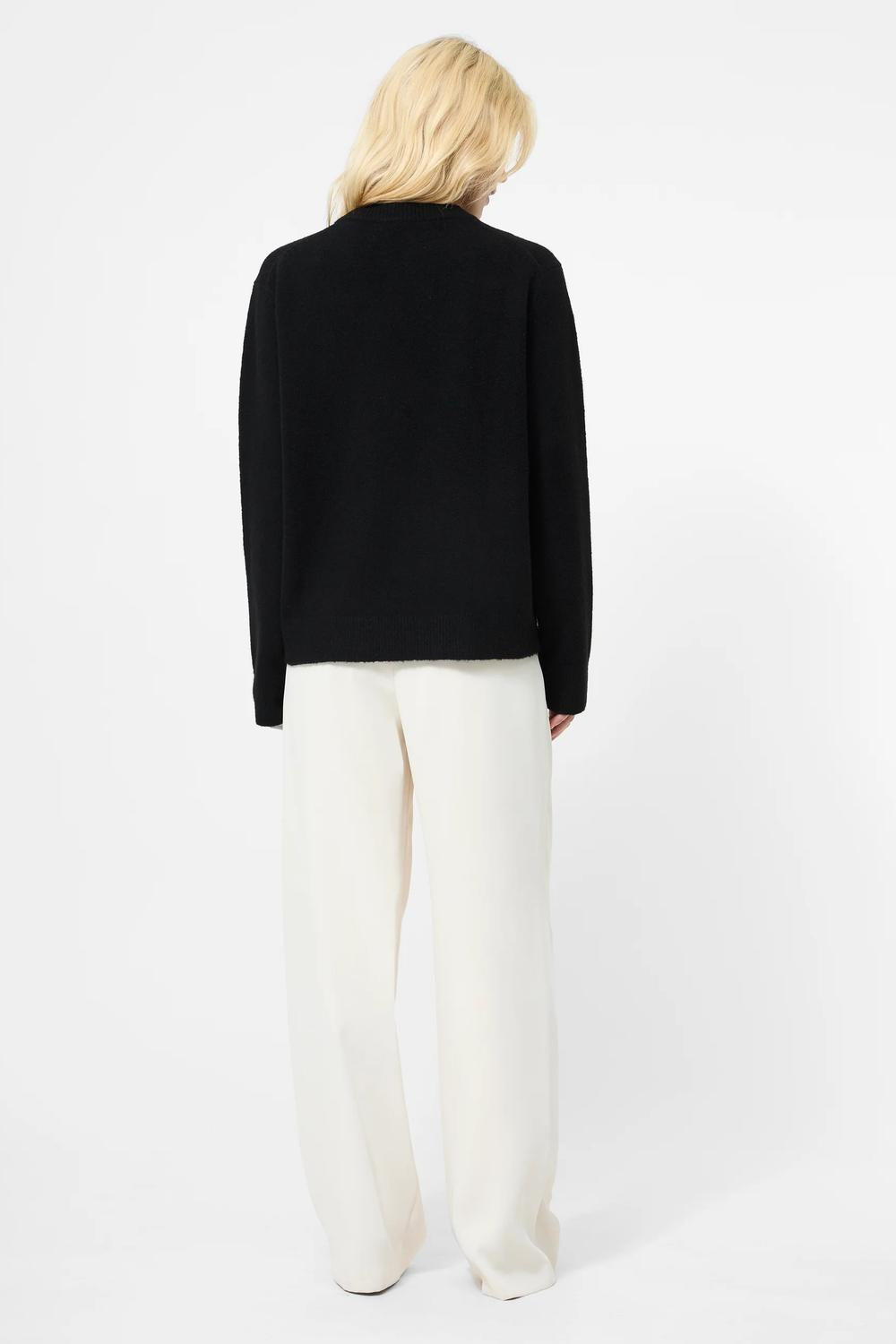 FRENCH CONNECTION Emilia Knit Boyfriend Sweater in black - women's sweater - detail view