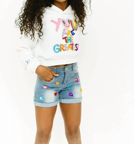 Lola + The Boys - Rainbow Gem Jean Shorts