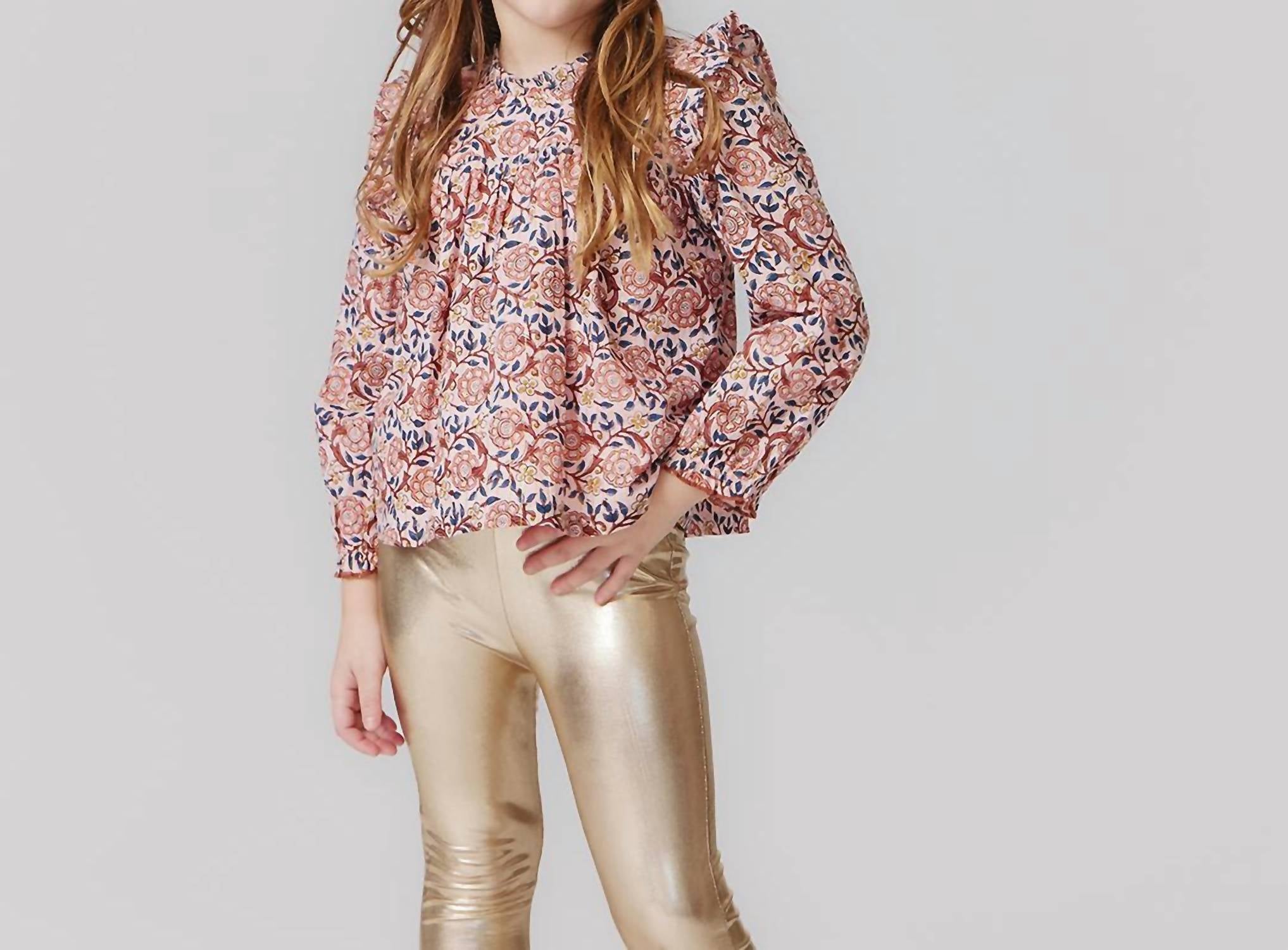 Pink Chicken - Girl's Lame Leggings