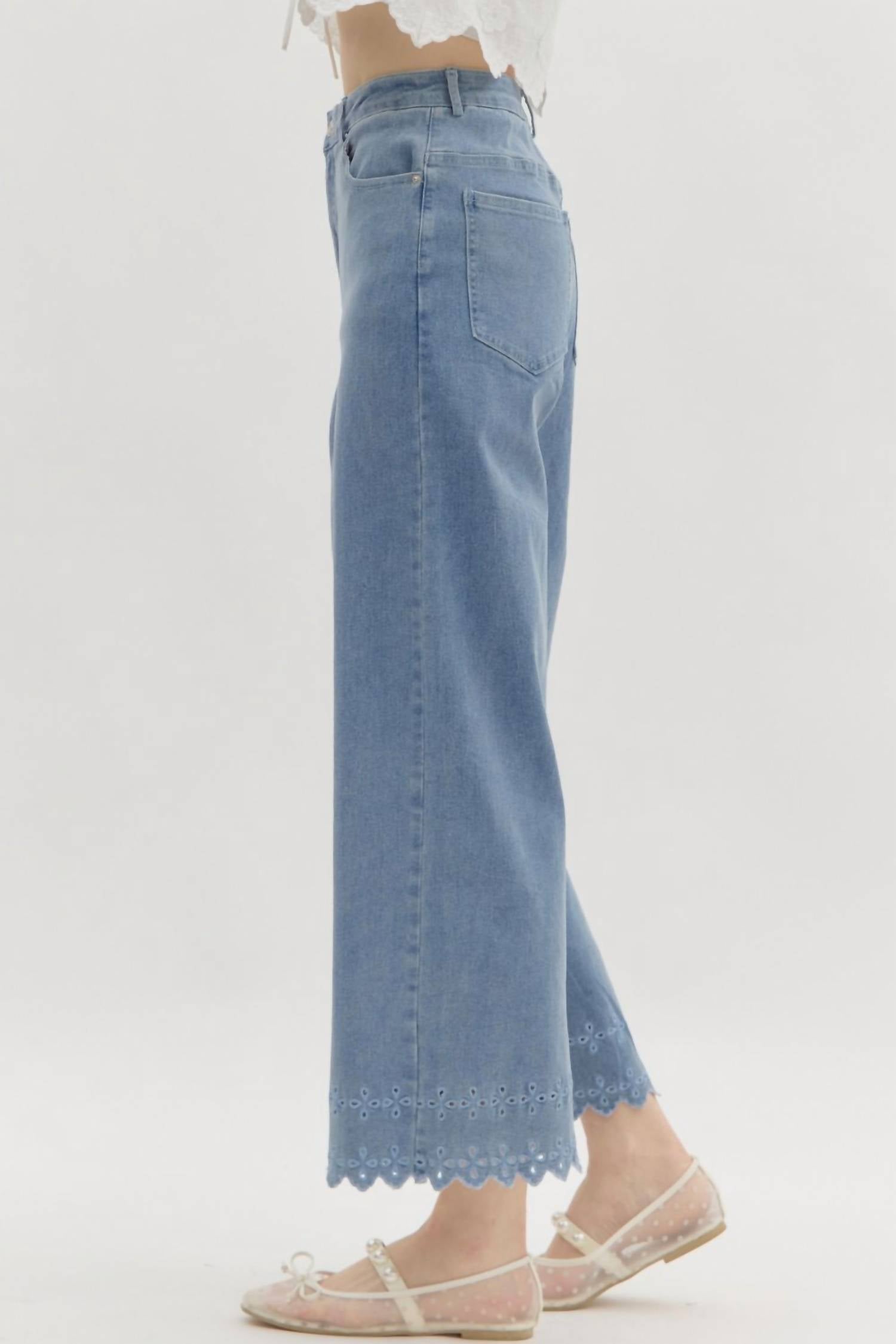 Entro - High Waist Eyelet Pants