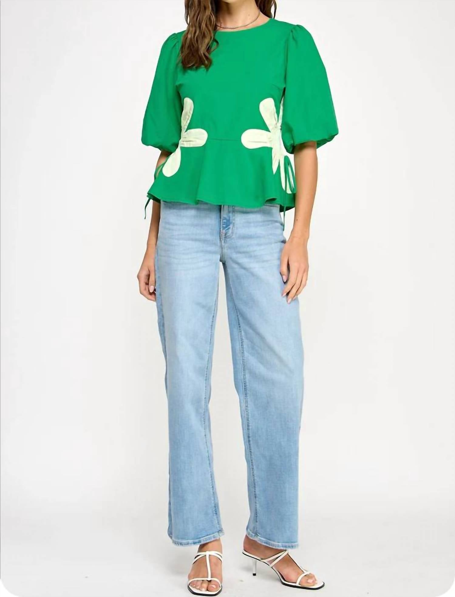 Strut & Bolt - Flower Color Block Poplin Top