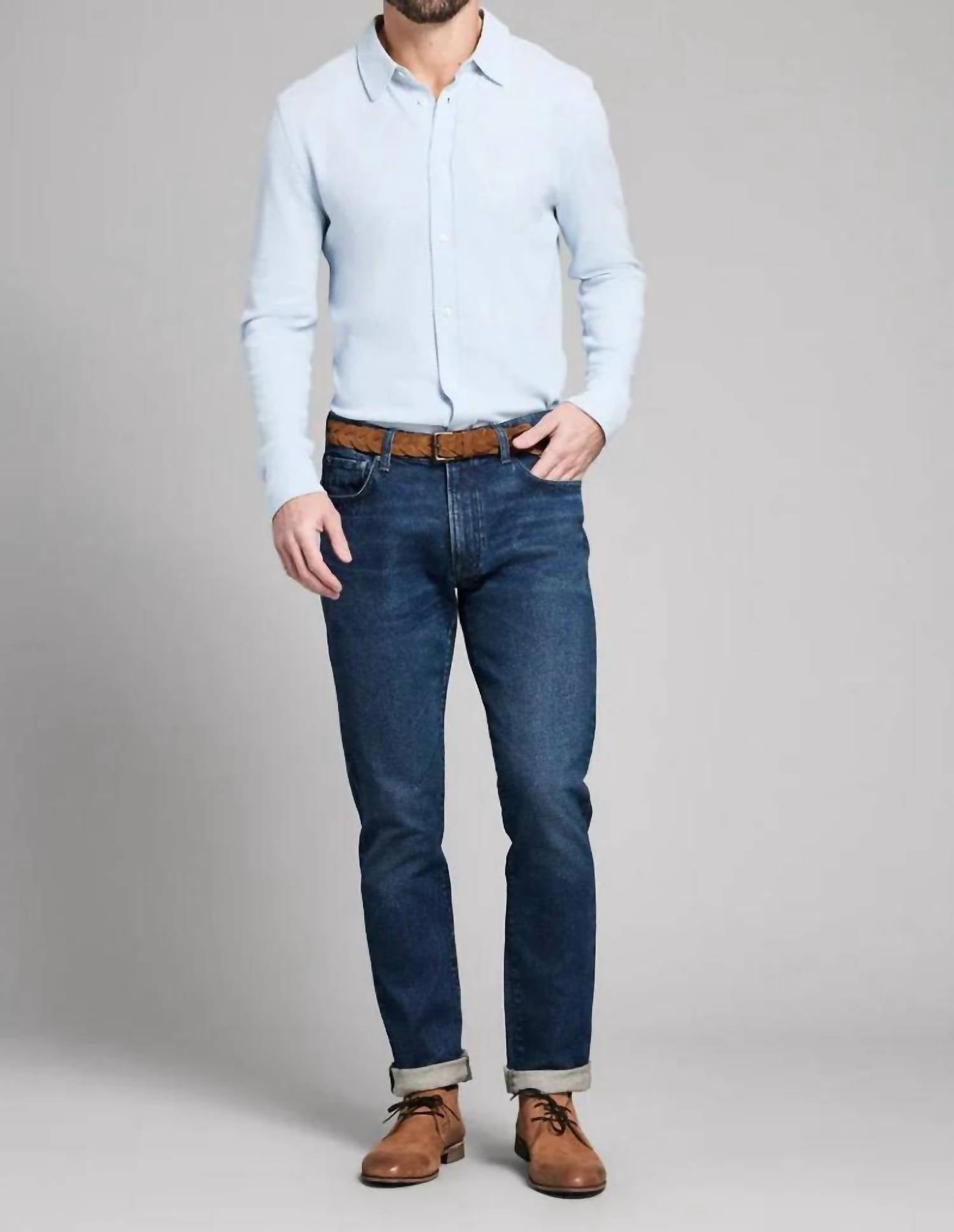 Billy Reid - Long-sleeve Textured Yellowhammer Shirt