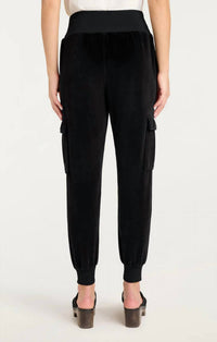 cinq a sept Velour Giles Pant in black - women's pants - detail view