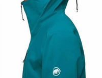 Mammut Men’s Waterproof Rain Jacket in teal black - men's jacket - alternate view