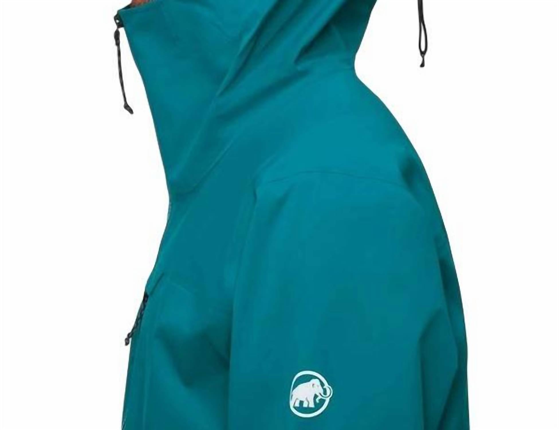 Mammut Men’s Waterproof Rain Jacket in teal black - men's jacket - alternate view