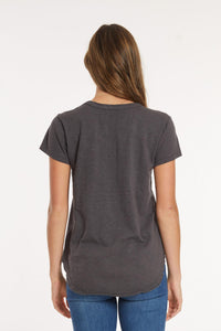 Mododoc - Curved Hem V-neck Tee