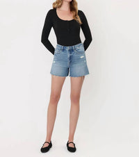 Vervet By Flying Monkey - Super High Rise A Line Denim Shorts