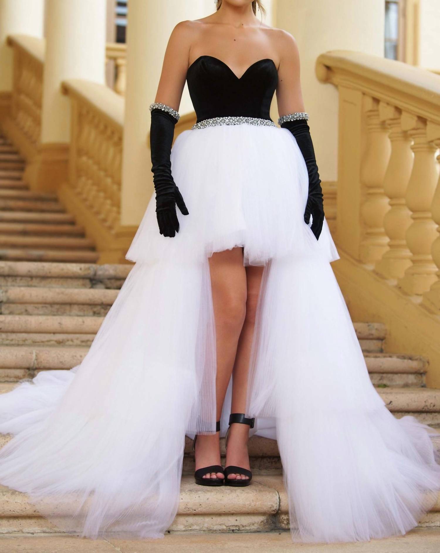 Ava Presley - Strapless Sweetheart High Low Tulle Gown