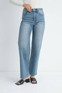 JBD. High Rise Full Length Straight Jeans in blue - women's jeans - view 4