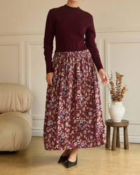 SKIES ARE BLUE Nights Dress in burgundy - women's dress