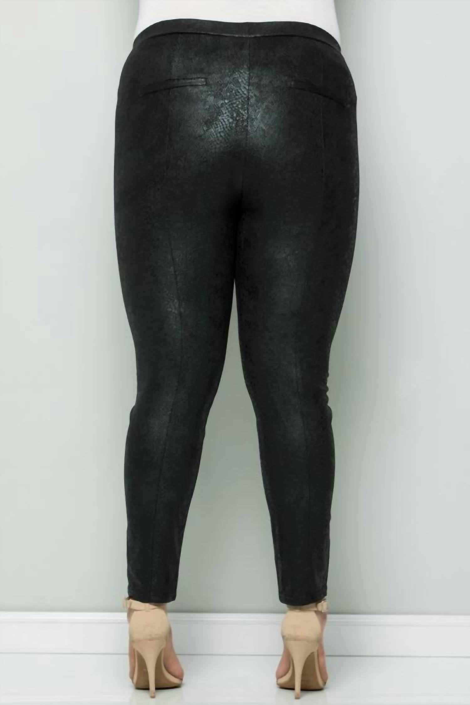 Faux Suede Snake Skin Plus Leggings