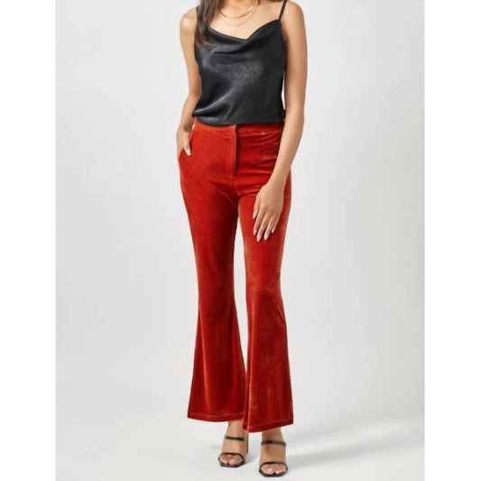 VELVET FLARE TROUSERS