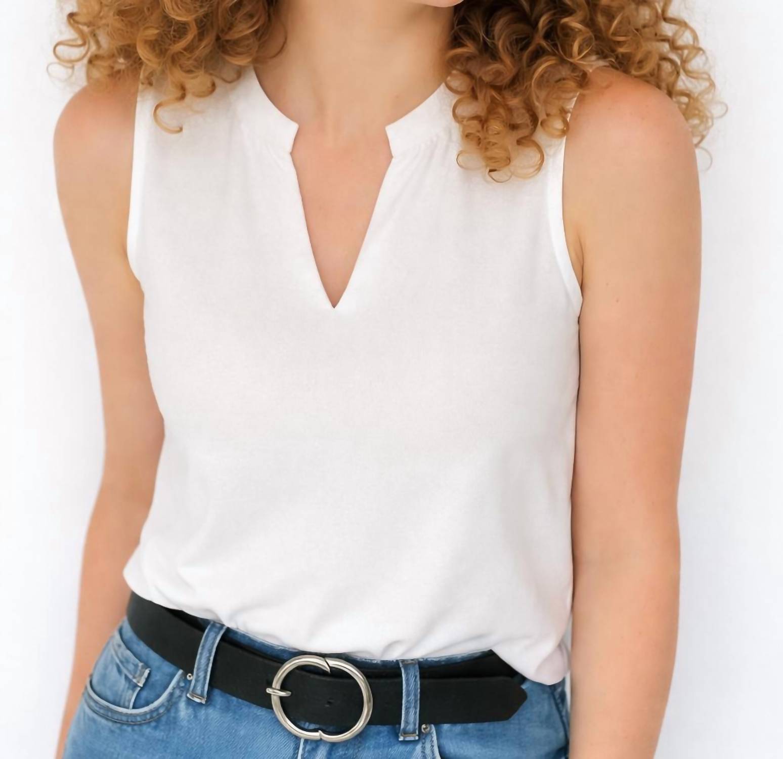 Shannalee - COTTON CUT NECK A-LINE TOP