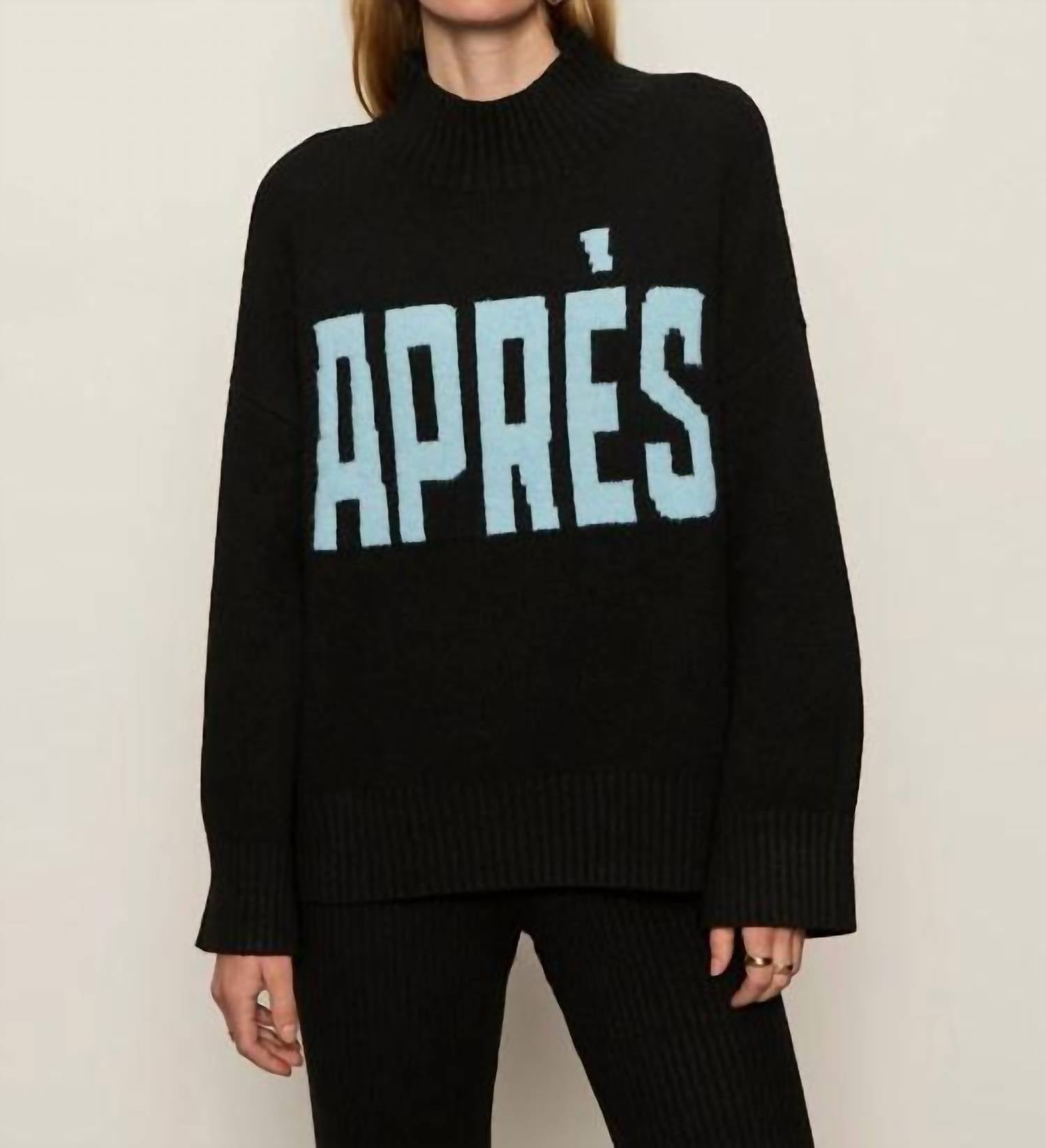 Sanctuary Apres Ski Sweater in black aquamarine - women's sweater