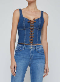L'Agence - Nayeli Lace Up Corset Tank Top