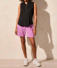Tribal - Performance Sleeveless Polo Top With Scallop-edge Rib