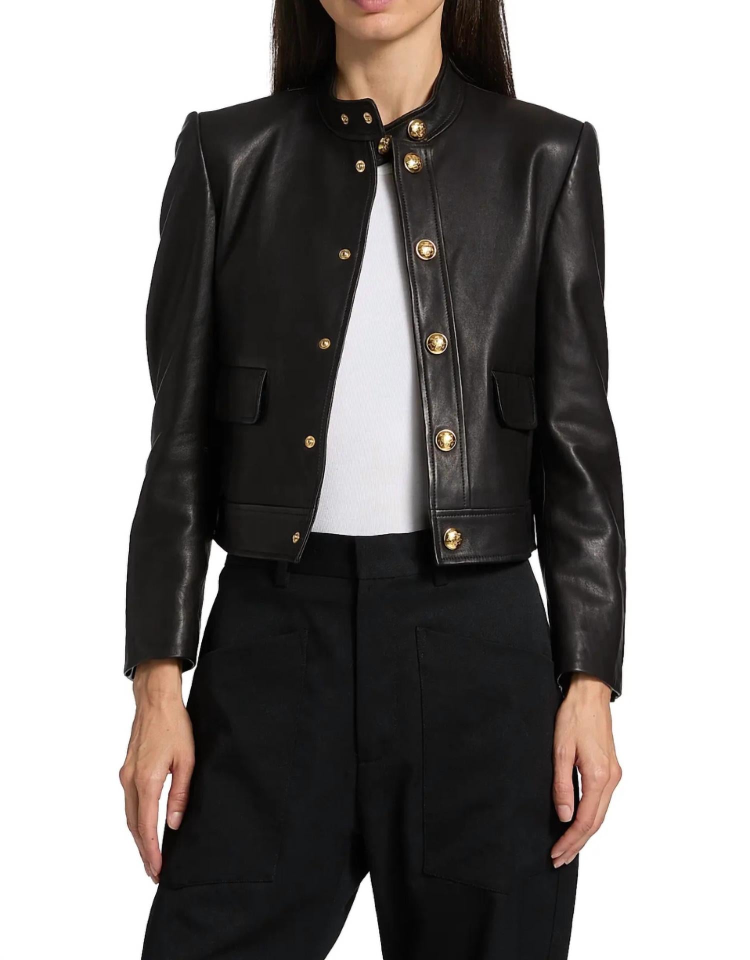 Nili Lotan - Hadley Leather Cropped Jacket
