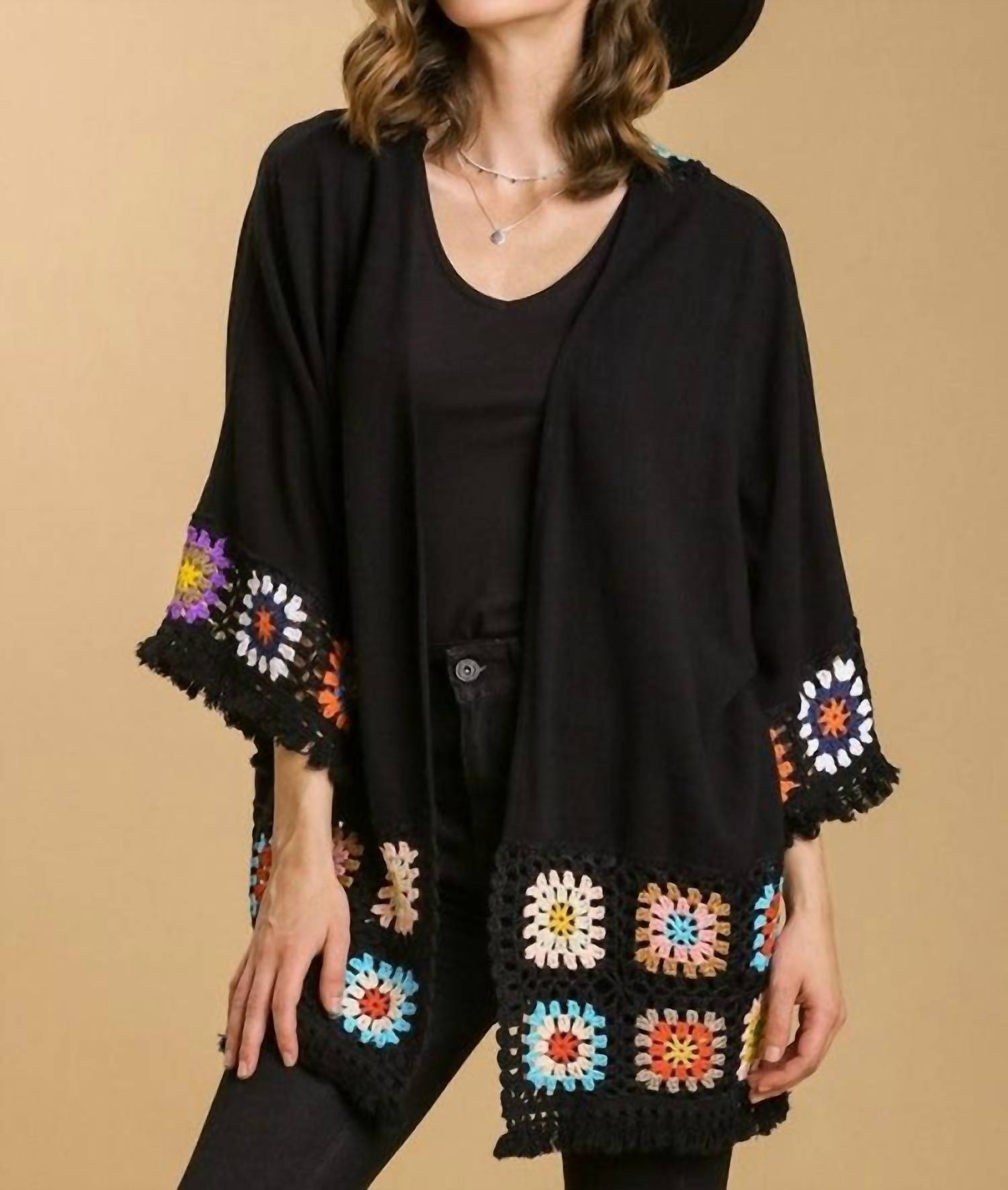 Umgee - Crochet Patchwork Squares Kimono