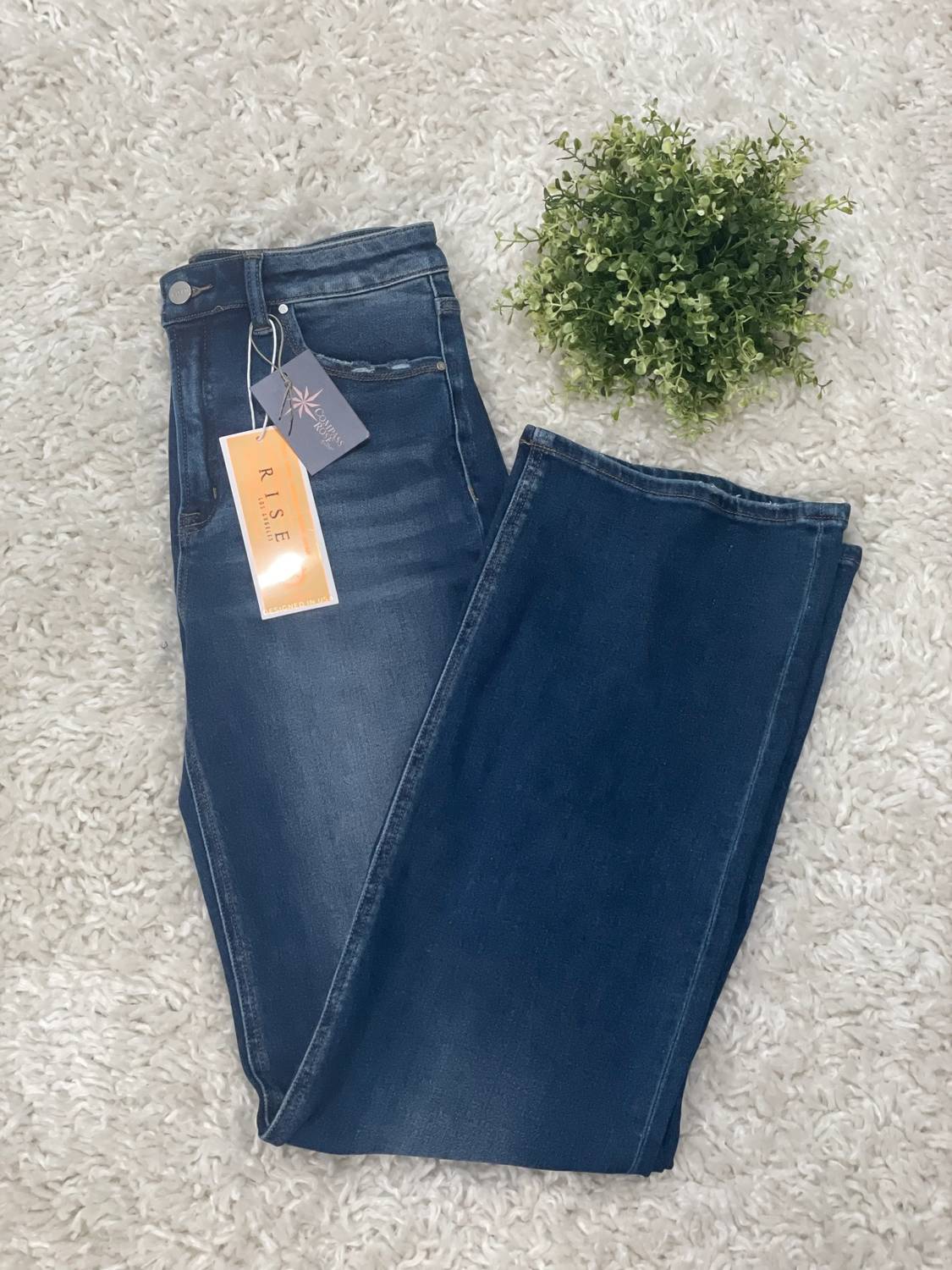 Risen - High Rise Straight Jeans