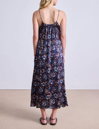 APIECE APART Taormina Dress in batik floral navy - women's dress - alternate view