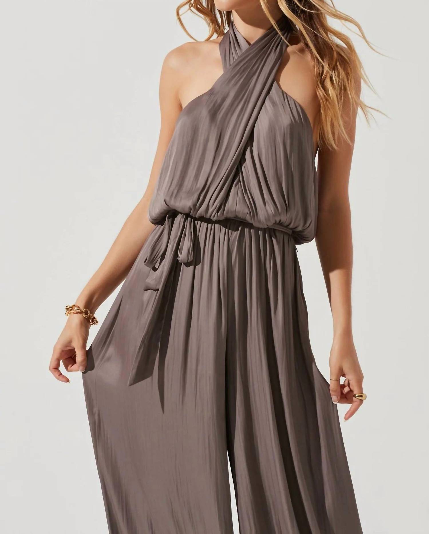 Astr - Cheryl Halter Wide Leg Jumpsuit