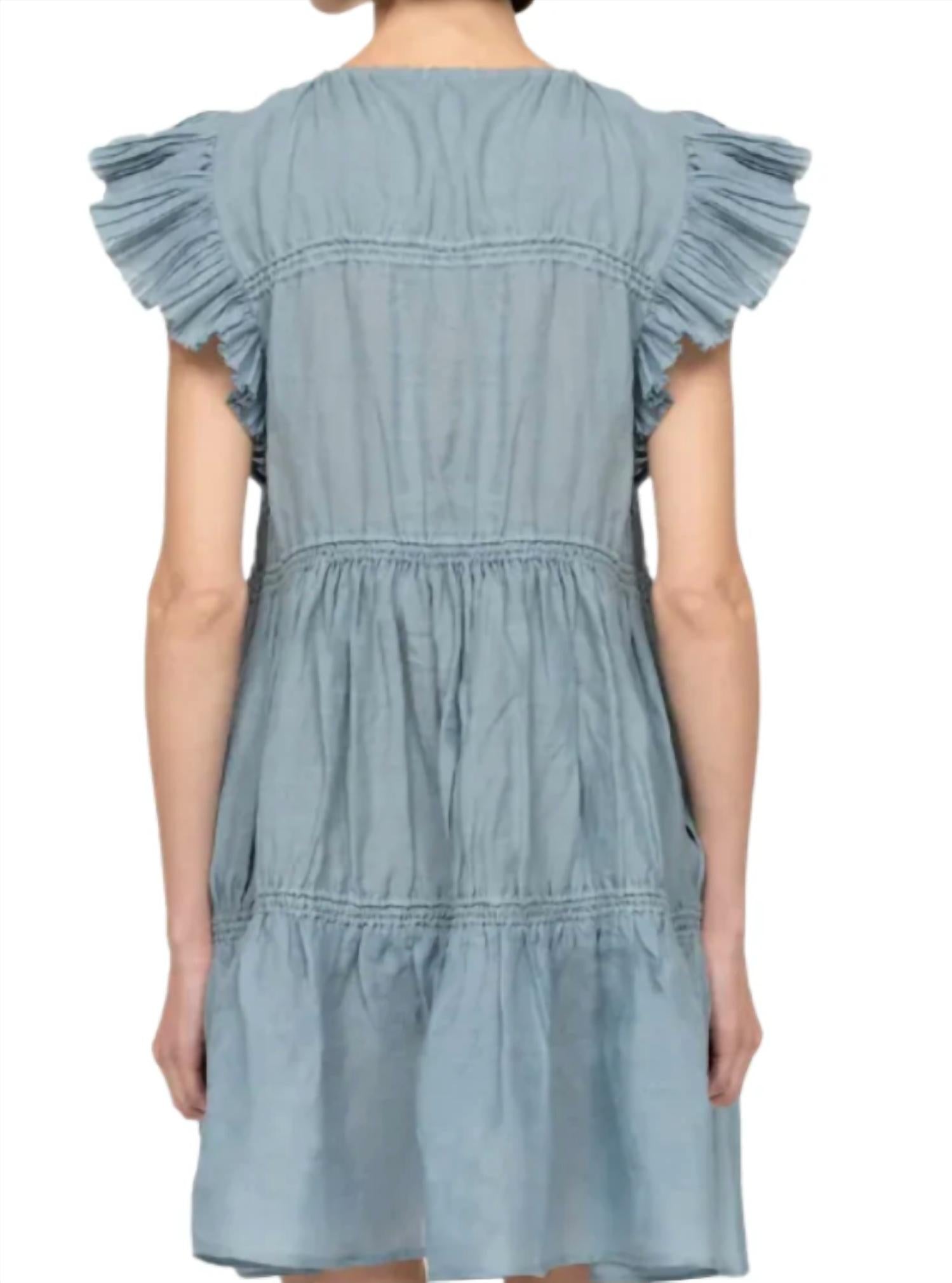 Sea - Anise Ramie Flutter Sleeve Tunic Dress
