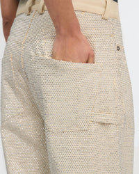 Mes Demoiselles - Micro Rhinestones Straight Leg Pants