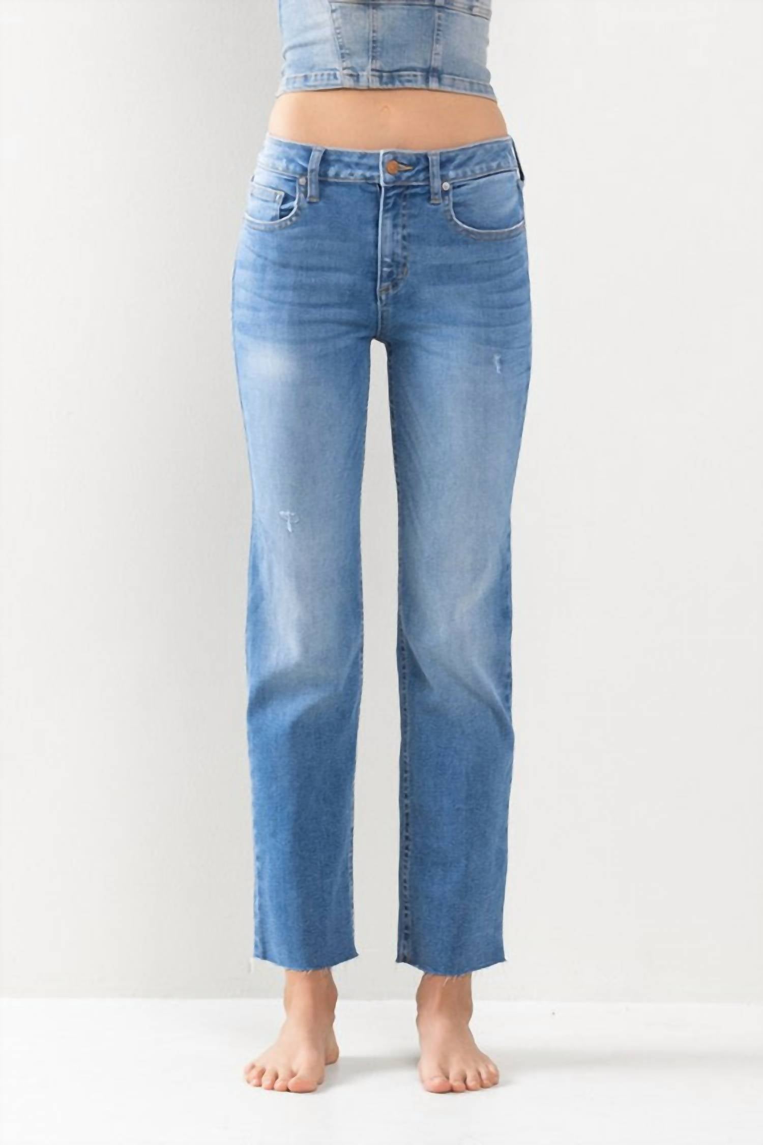 Sneak Peek - Jenna Cropped Raw Hem Jeans