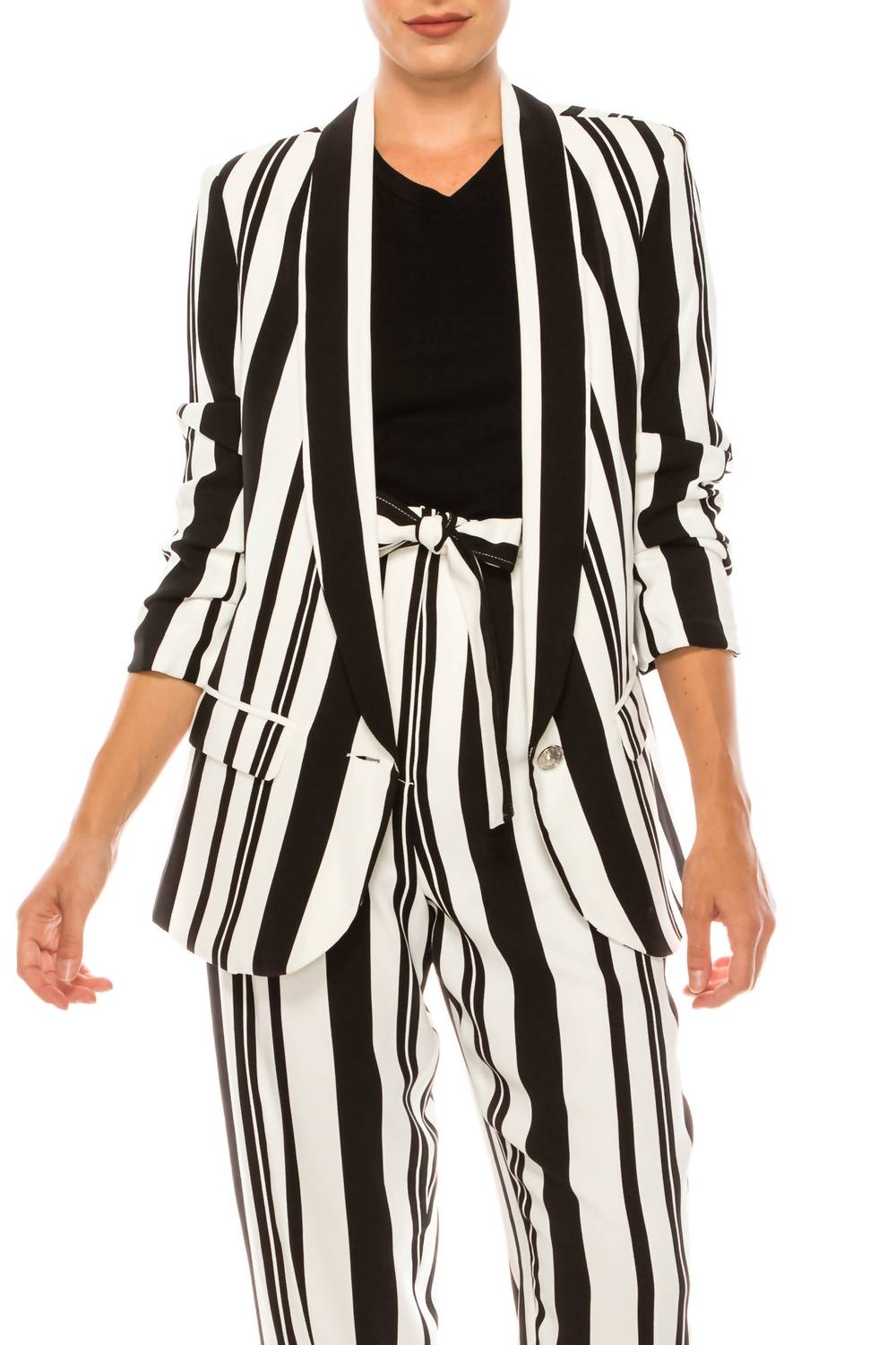 Peter Nygard - Stripe 3/4 Sleeve Blazer