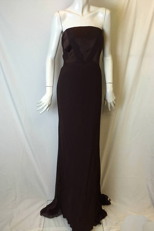 Jean Louis Scherrer - Women's Strapless Satin Pleated Dress